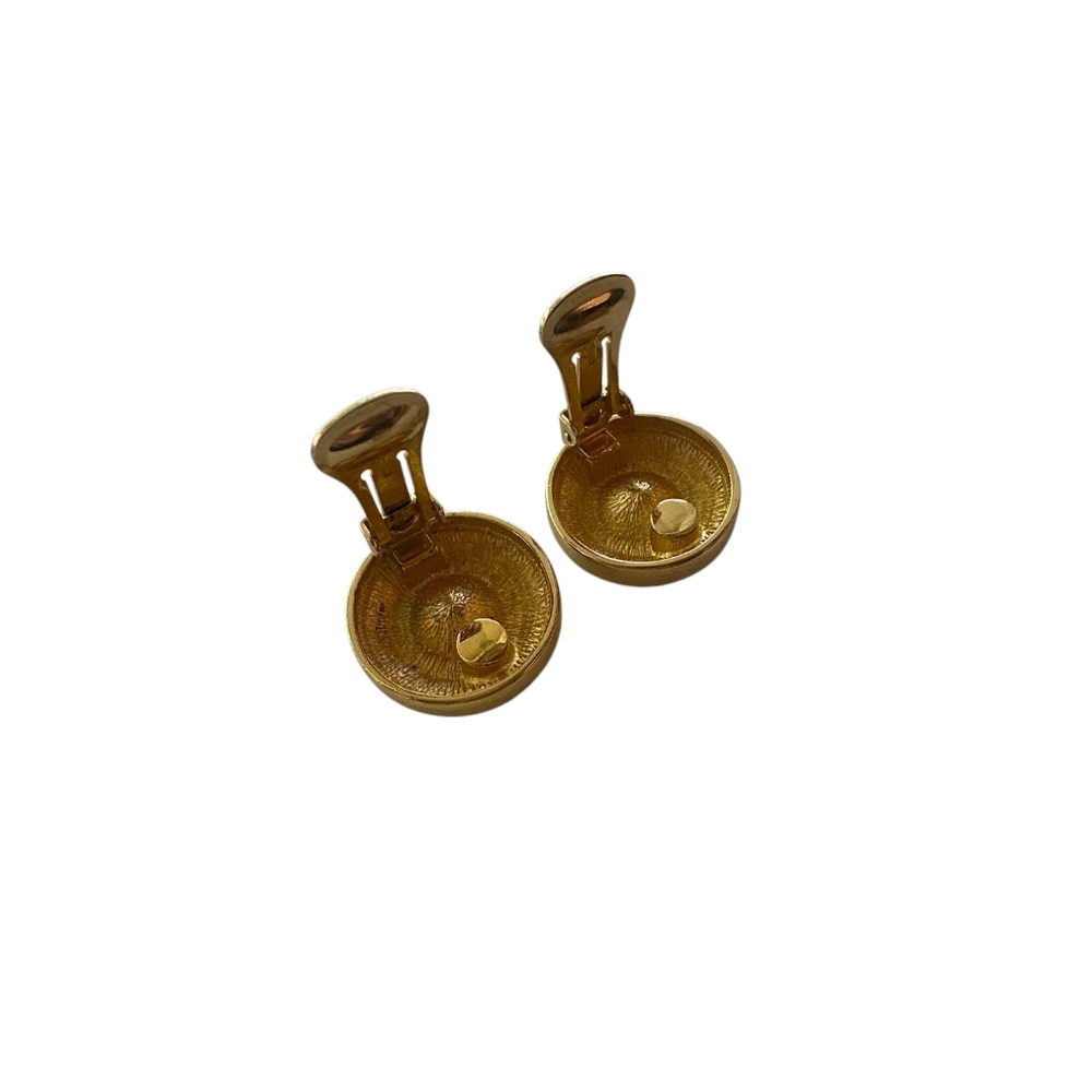 Vintage Christian Dior Earrings – Gold-Tone, Baguette Rhinestones - Picture 6 of 9